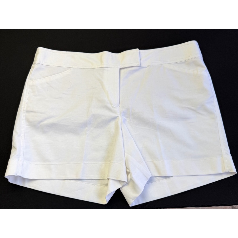 NEW Ann Taylor Signature White Shorts Sz14 Cotton Stretch Chino Coastal Preppy